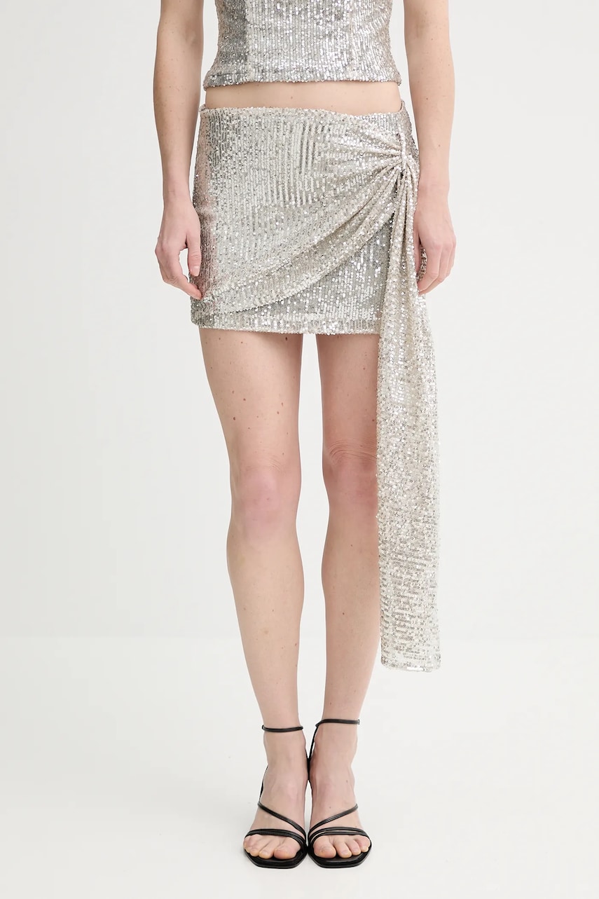 Alohas fusta Nala culoarea auriu, mini, creion, R100765