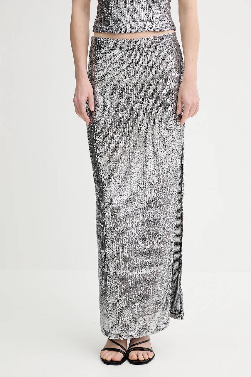 Alohas fusta Misi culoarea argintiu, midi, drept, R100797