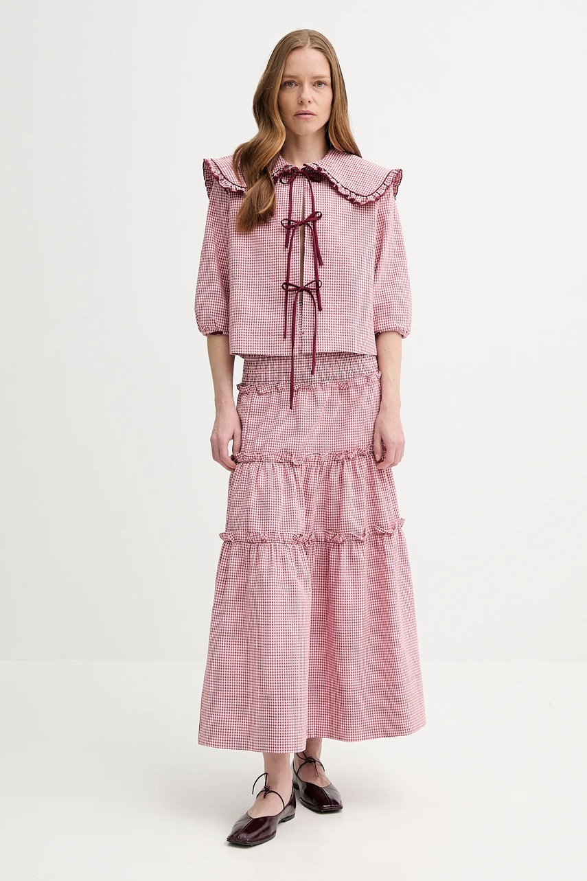 Βαμβακερή φούστα Alohas Atenea χρώμα: ροζ, R100937 φωτογραφία