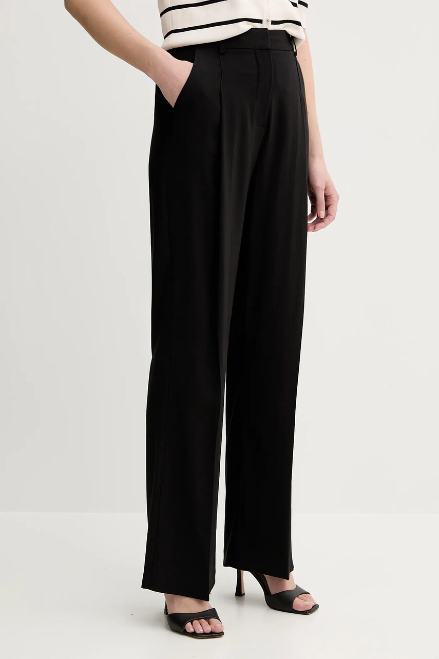 Silvian Heach pantaloni NIEVA culoarea negru, drept, high waist, GPP25374PA