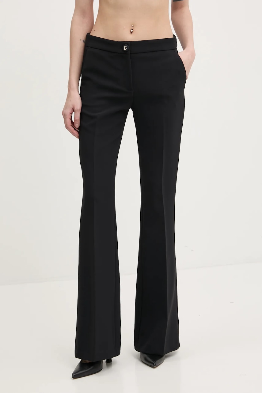 jeansrl Blumarine pantaloni femei, culoarea negru, lat, high waist, RA5154.T2968 jeansrl Blumarine pantaloni femei, culoarea negru, lat, high waist, RA5154.T2968