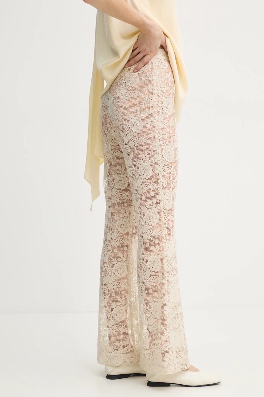 Day Birger et Mikkelsen pantaloni Toby femei, culoarea bej, evazati, high waist, DAY65243765 Day Birger et Mikkelsen pantaloni Toby femei, culoarea bej, evazati, high waist, DAY65243765