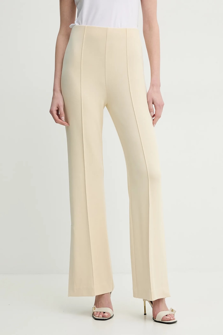 Day Birger et Mikkelsen pantaloni Wagner femei, culoarea bej, evazati, high waist, DAY65243772 Day Birger et Mikkelsen pantaloni Wagner femei, culoarea bej, evazati, high waist, DAY65243772