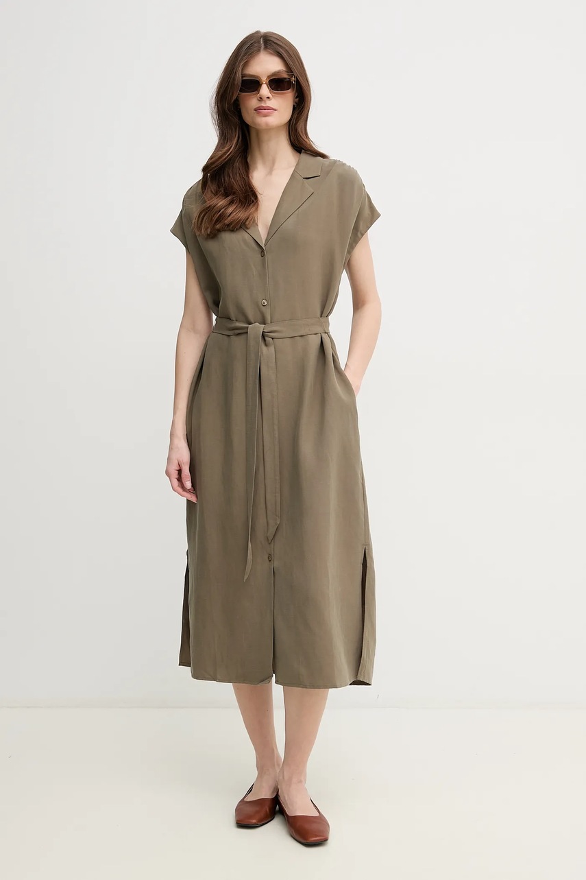 Mos Mosh rochie culoarea verde, midi, dreaptă, 169630