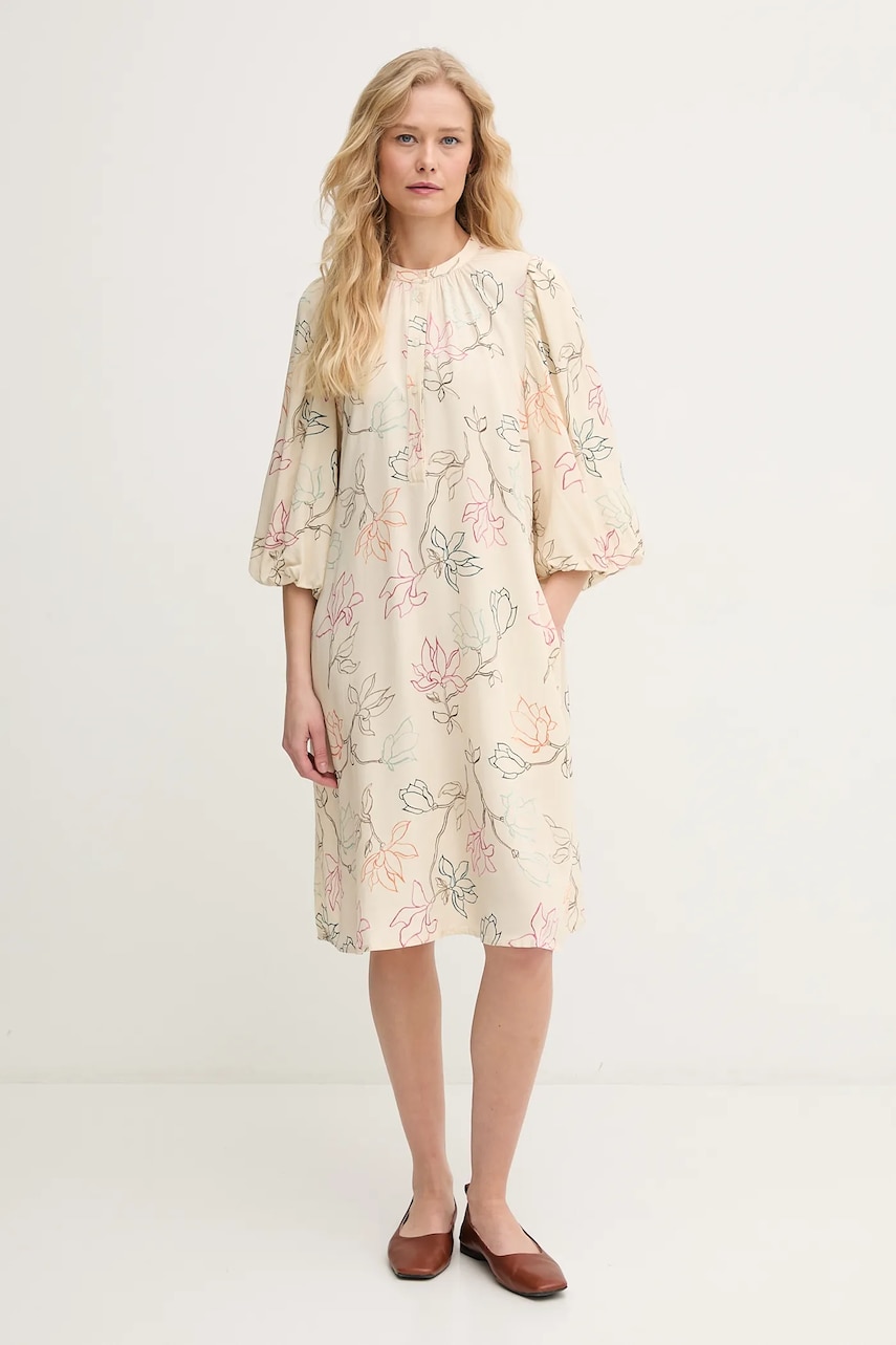 Mos Mosh rochie culoarea bej, mini, drept, 169960 Mos Mosh rochie culoarea bej, mini, drept, 169960