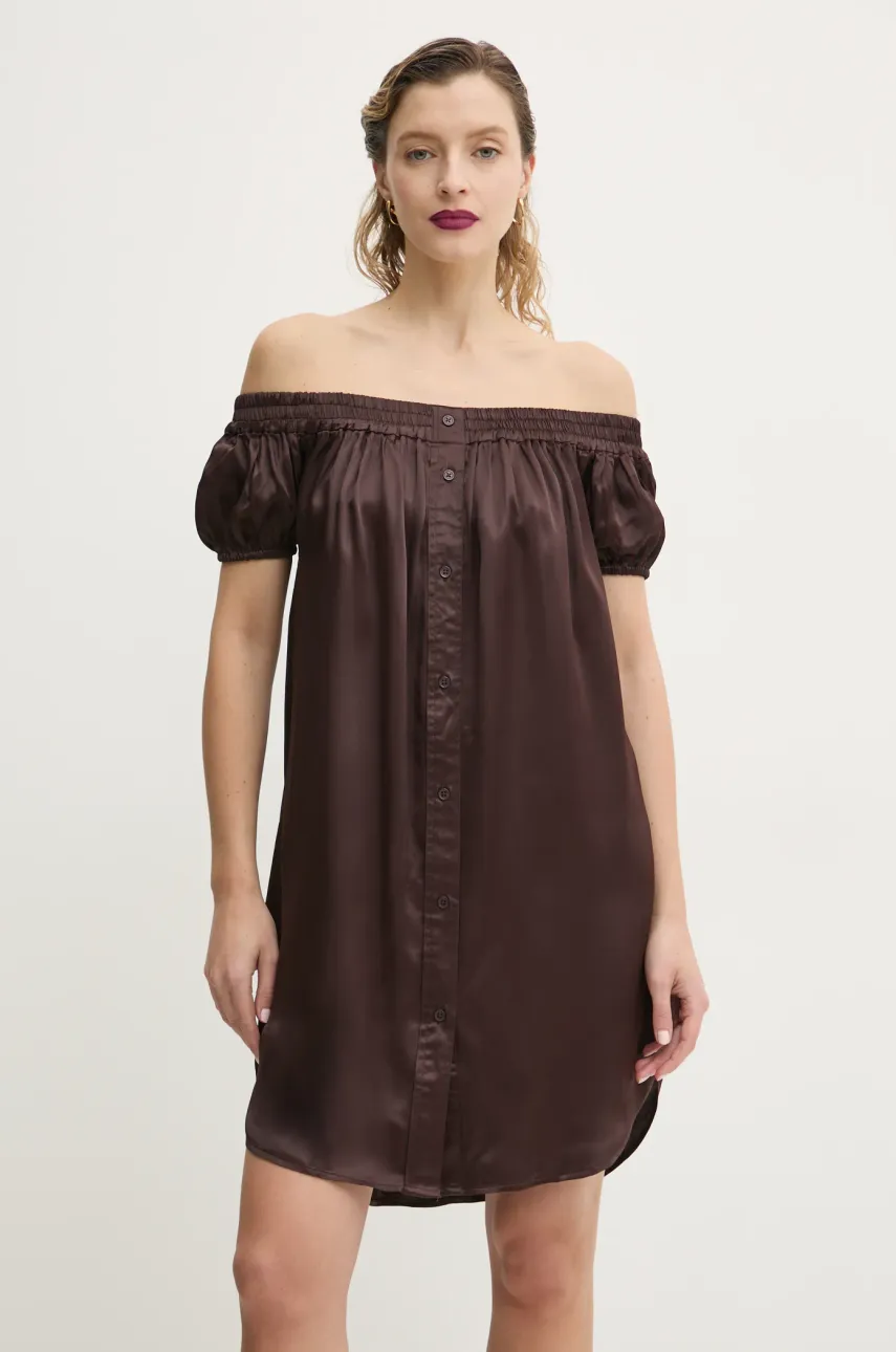 2NDDAY rochie Christino culoarea maro, mini, evazată, 2252127287