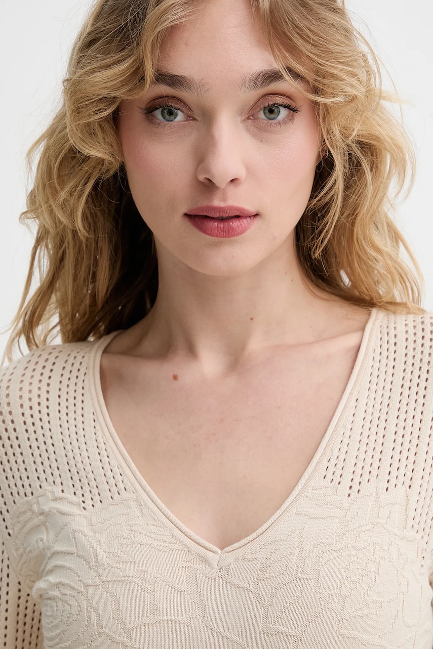 Сукня Blugirl Blumarine колір бежевий midi облягаюче RA5012.MS99E