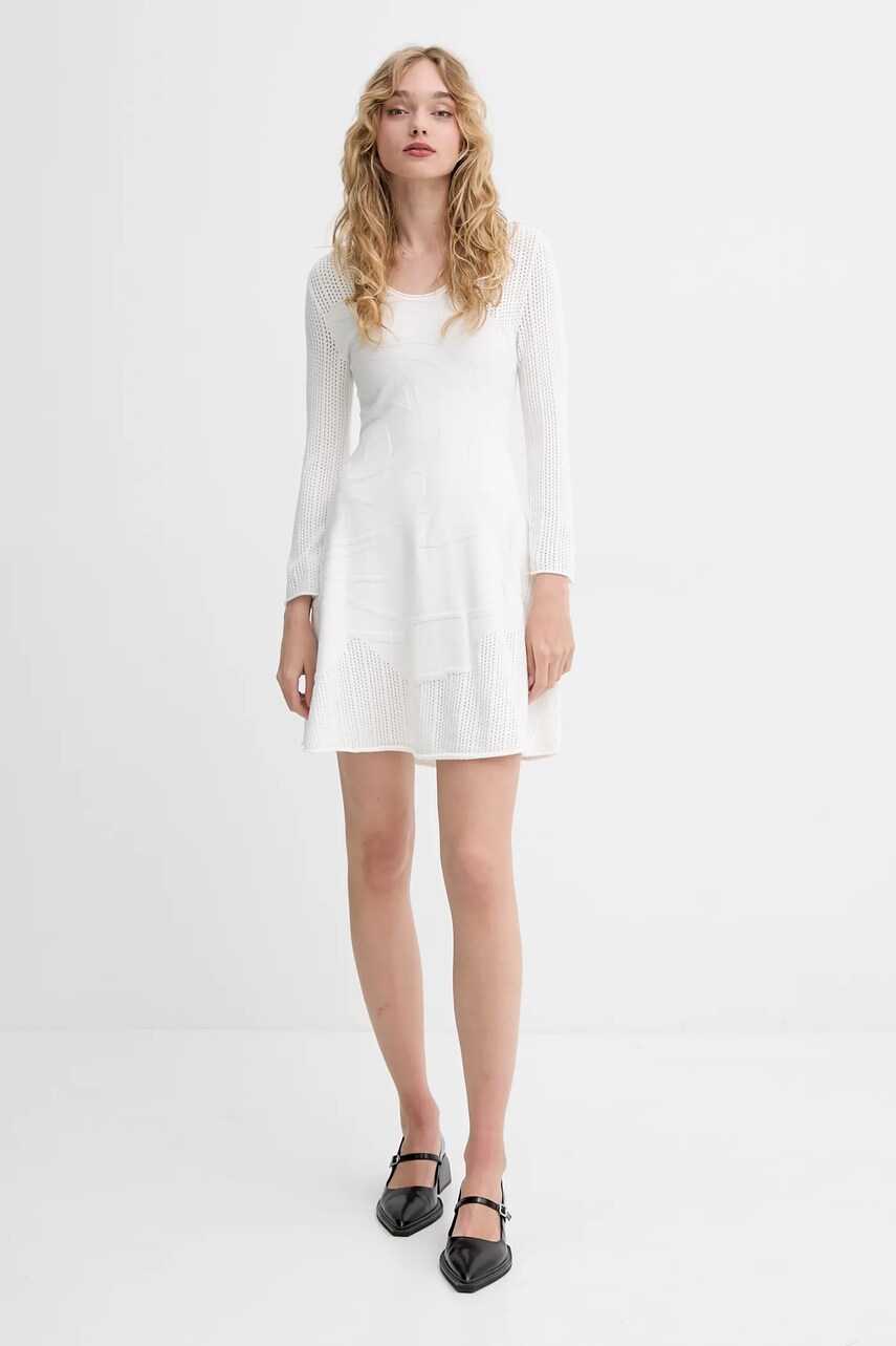 Сукня Blugirl Blumarine колір бежевий mini розкльошена RA5013.MS99E