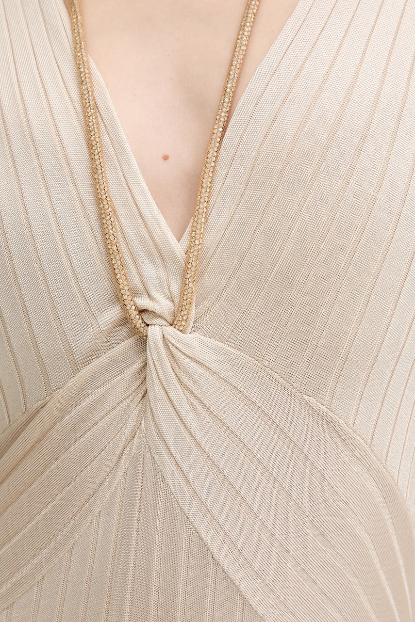 Сукня Blugirl Blumarine колір бежевий maxi розкльошена RA5109.MA52I