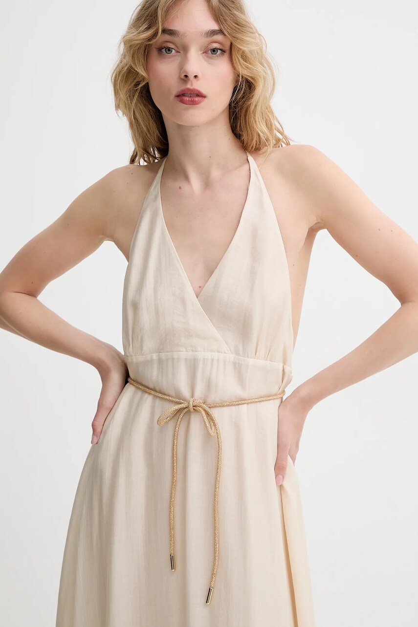 Сукня Blugirl Blumarine колір бежевий maxi розкльошена RA5193.T2948