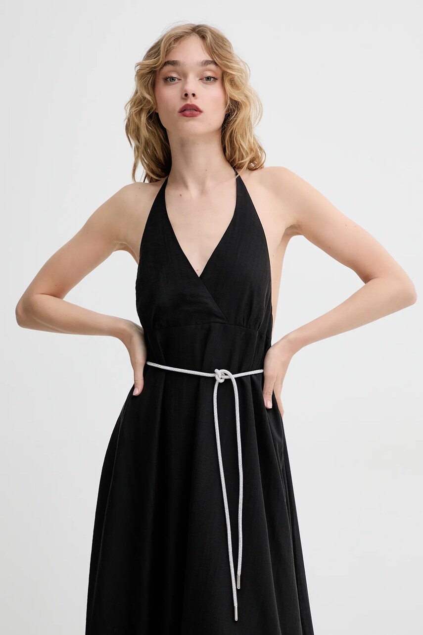 Сукня Blugirl Blumarine колір чорний maxi розкльошена RA5193.T2948