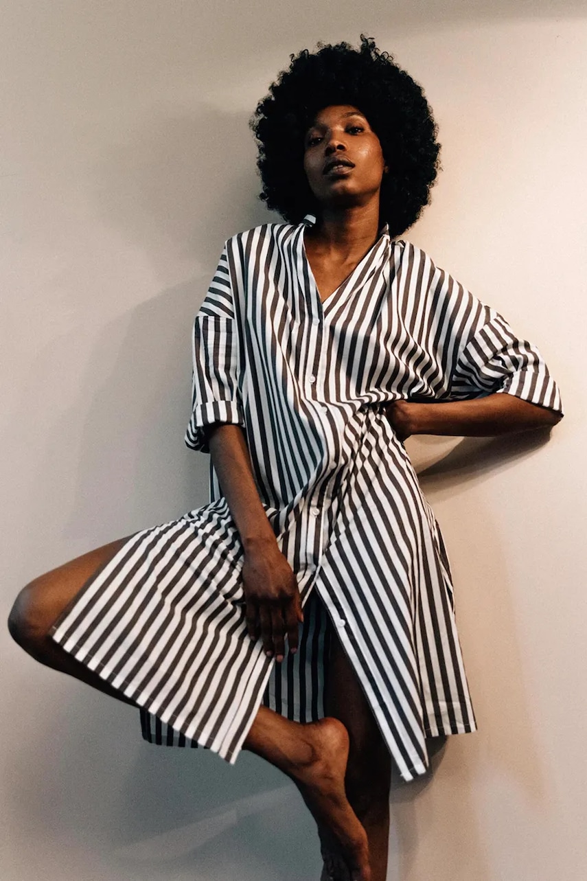 MUUV. rochie culoarea maro, mini, oversize - 0 | YEO