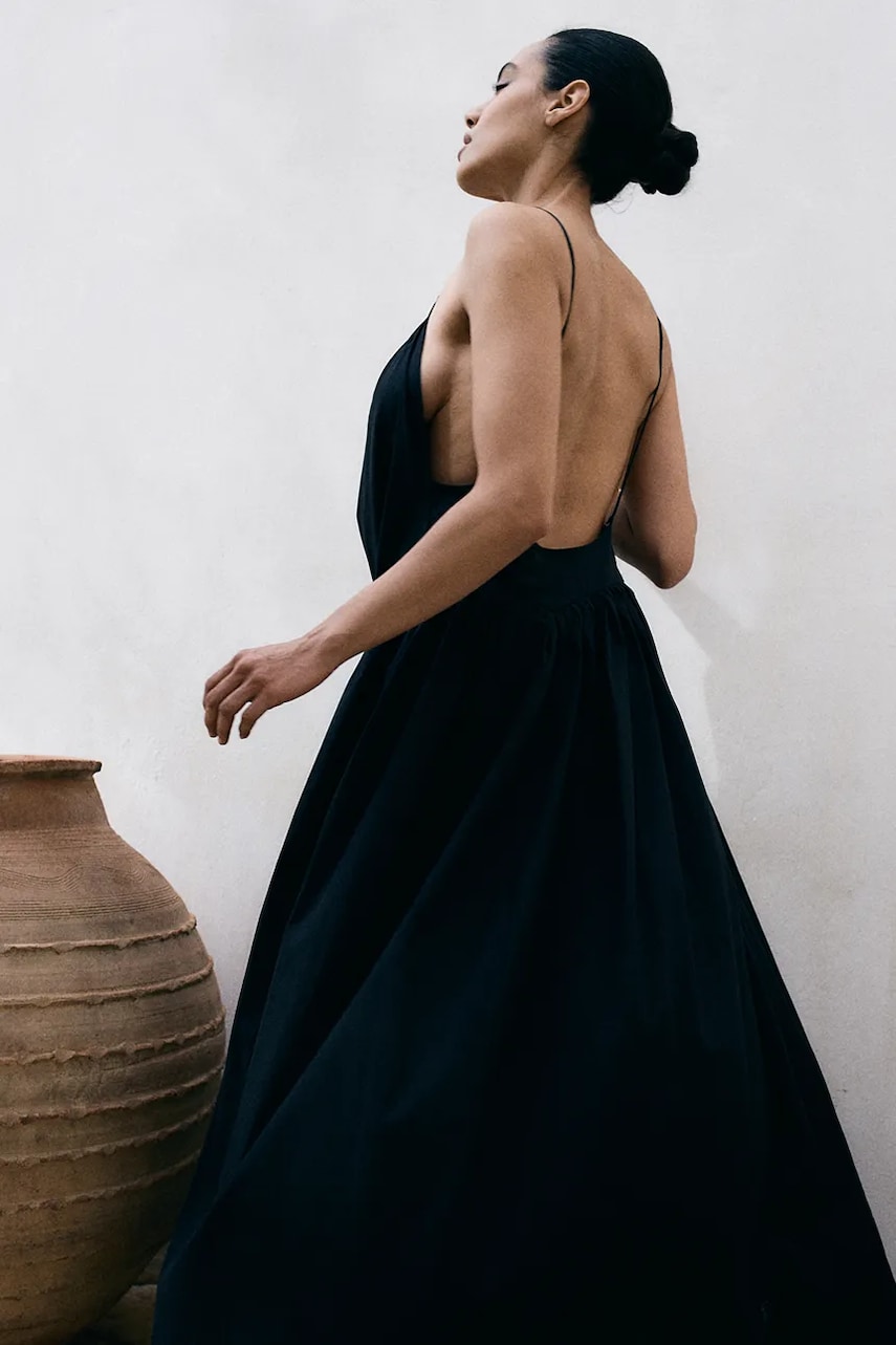 Бавовняна сукня MUUV. колір чорний maxi oversize