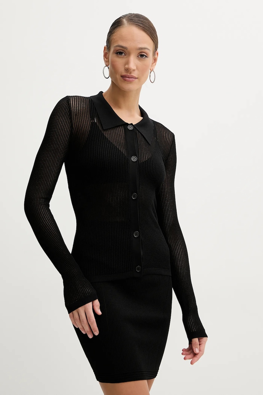 Silvian Heach cardigan KOHLES femei, culoarea negru, light, GPP25448CD Silvian Heach cardigan KOHLES femei, culoarea negru, light, GPP25448CD