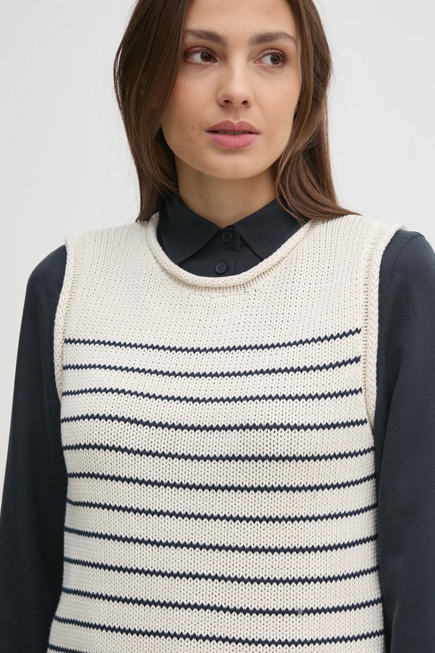 Βαμβακερό γιλέκο Mos Mosh χρώμα: μπεζ, 168040 φωτογραφία