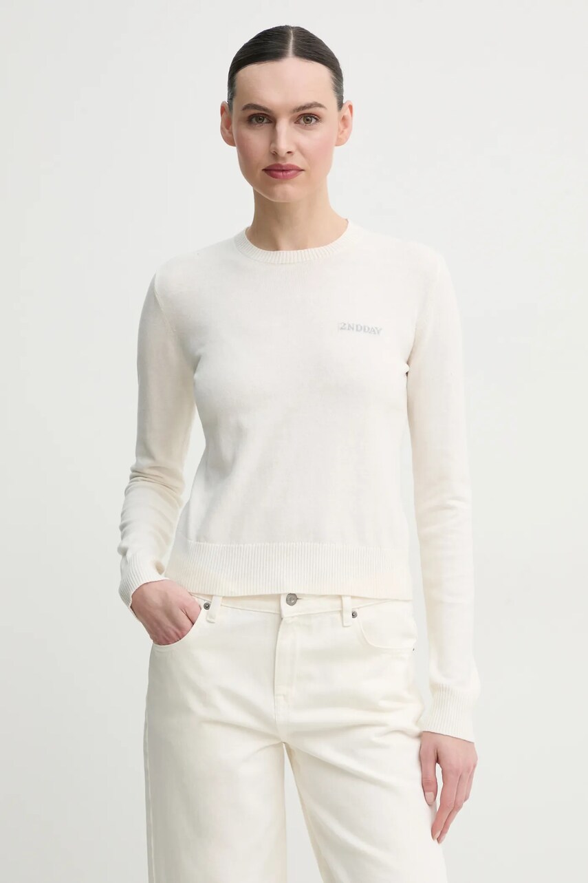 2NDDAY pulover din amestec de lana Lance femei, culoarea bej, light, 2252340408