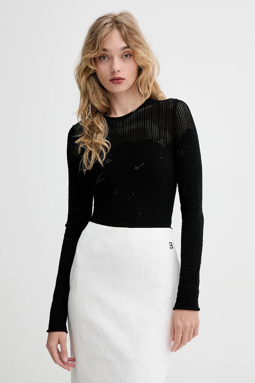 Blugirl Blumarine pulover femei, culoarea negru, light, RA5010.MS99E Blugirl Blumarine pulover femei, culoarea negru, light, RA5010.MS99E