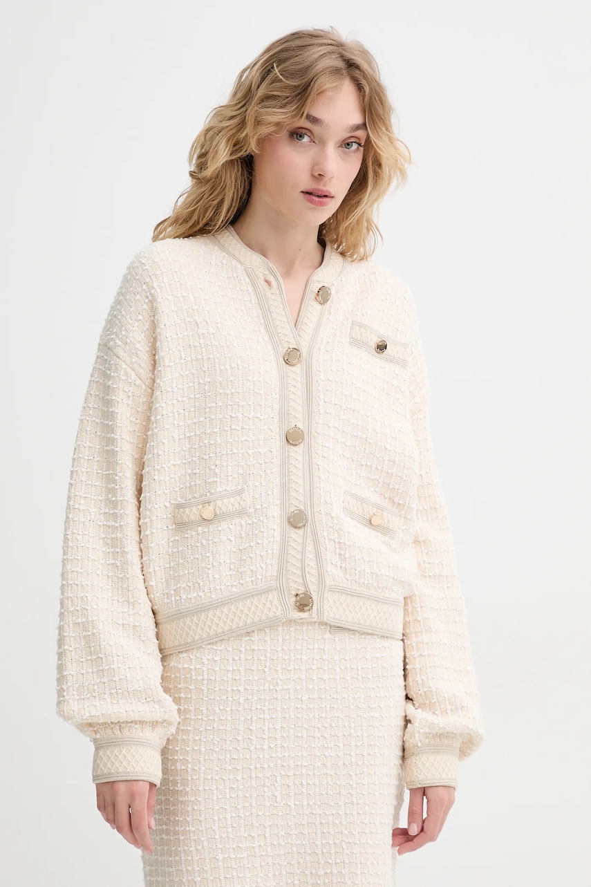 Blugirl Blumarine cardigan culoarea bej, RA5079.MS016 Blugirl Blumarine cardigan culoarea bej, RA5079.MS016