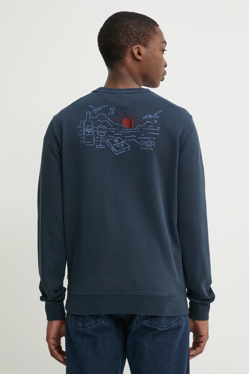 Βαμβακερή μπλούζα Solid ORMAN χρώμα: ναυτικό μπλε, 21108522.194010 φωτογραφία