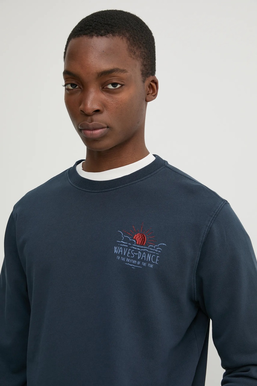 Βαμβακερή μπλούζα Solid ORMAN χρώμα: ναυτικό μπλε, 21108522.194010 φωτογραφία