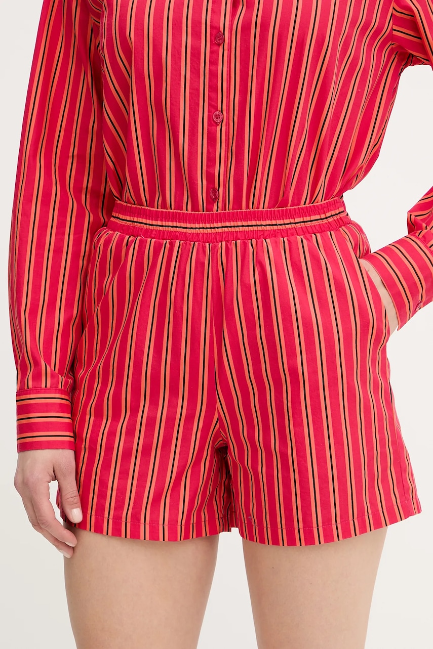 Silvian Heach pantaloni scurți din bumbac TAIR culoarea roz, cu imprimeu, high waist, GPP25445SH