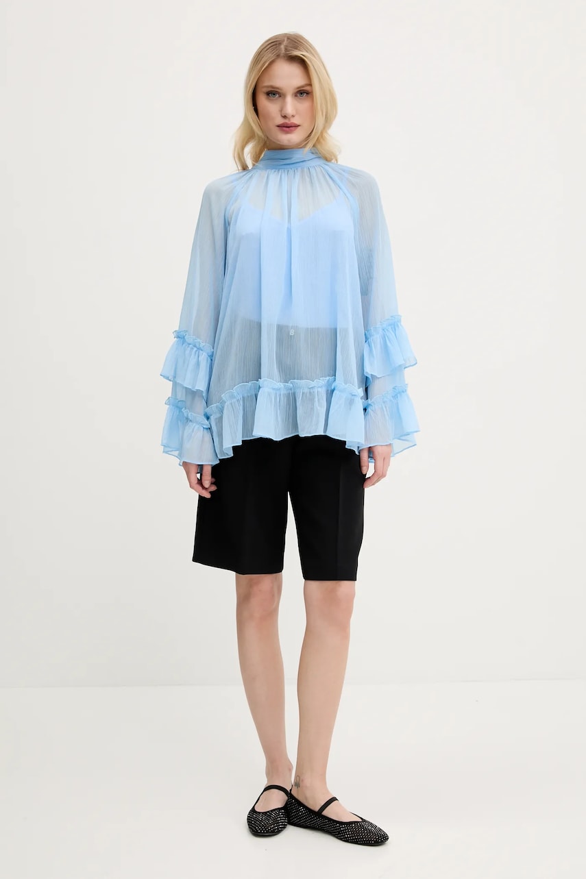 Шорты Blugirl Blumarine женские цвет чёрный однотонные высокая посадка RA5156.T2968 Шорты Blugirl Blumarine женские цвет чёрный однотонные высокая посадка RA5156.T2968
