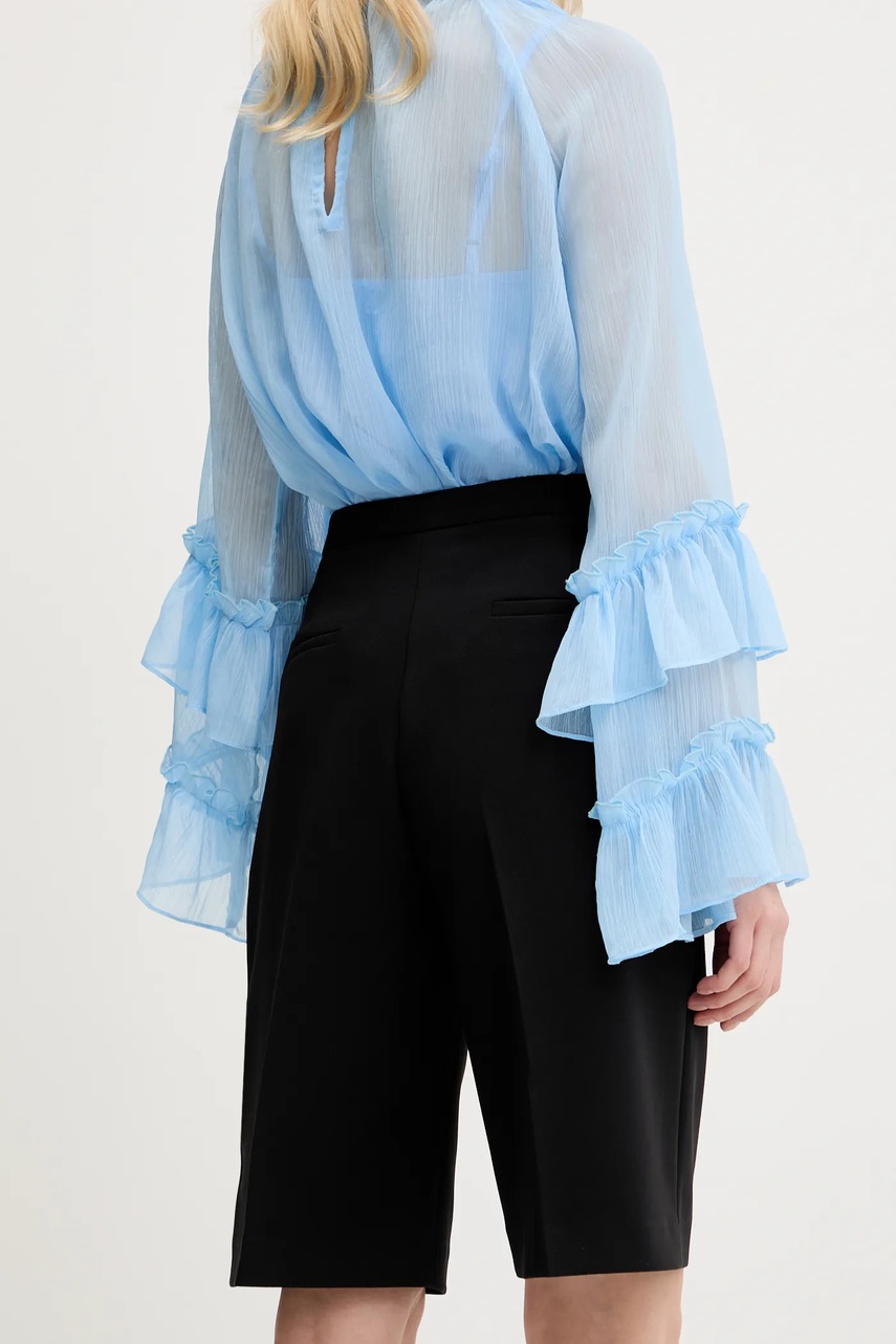 Blugirl Blumarine rövidnadrág női, fekete, sima, magas derekú, RA5156.T2968 termék 2. képe
