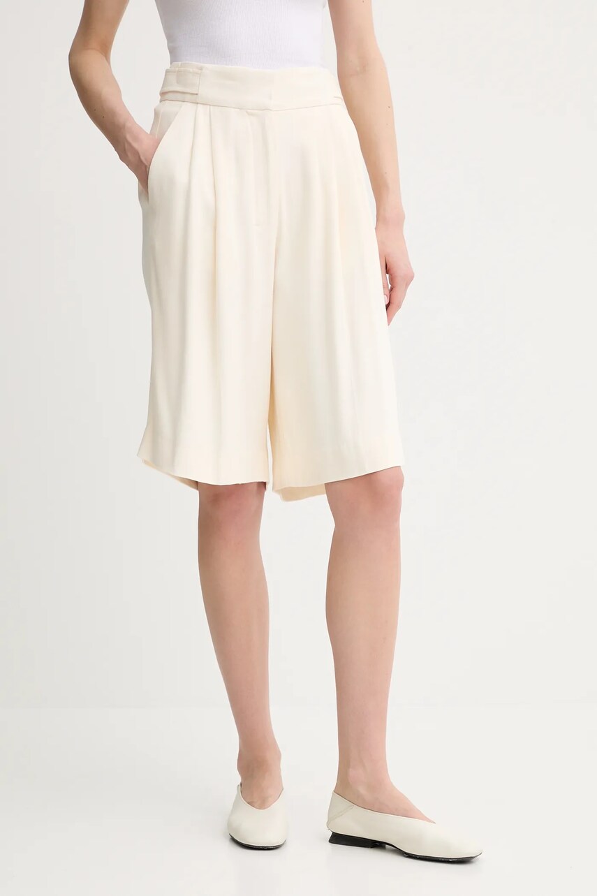 Day Birger et Mikkelsen pantaloni scurți Lcann culoarea bej, uni, high waist, DAY65243707