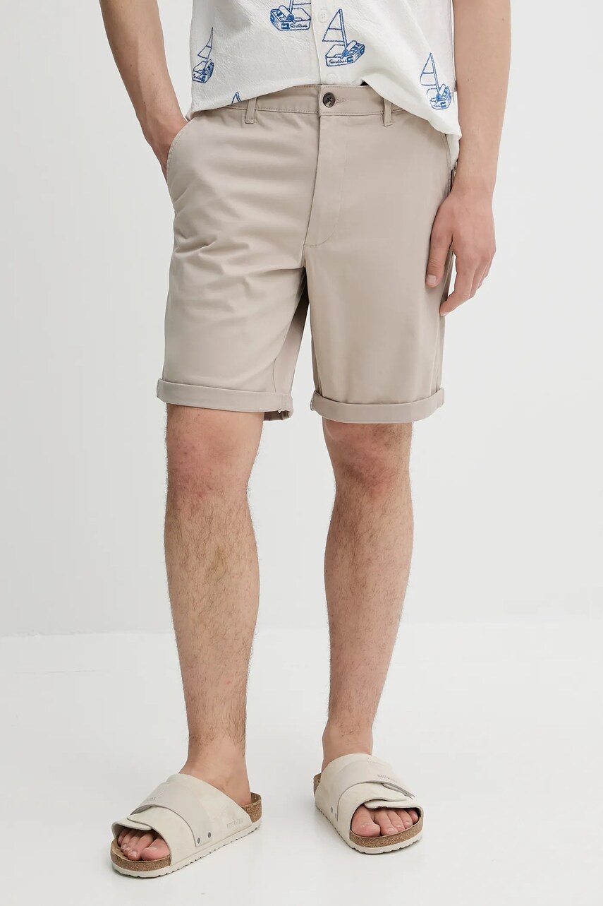 Solid pantaloni scurți culoarea bej, 21200395