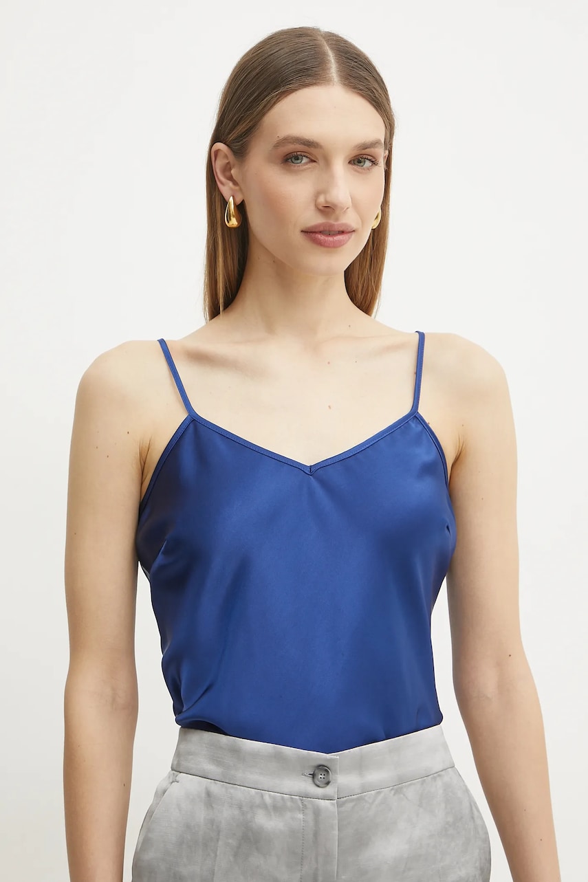 Silvian Heach bluza CIUBARA femei, culoarea albastru marin, neted, GPP25171TO Silvian Heach bluza CIUBARA femei, culoarea albastru marin, neted, GPP25171TO