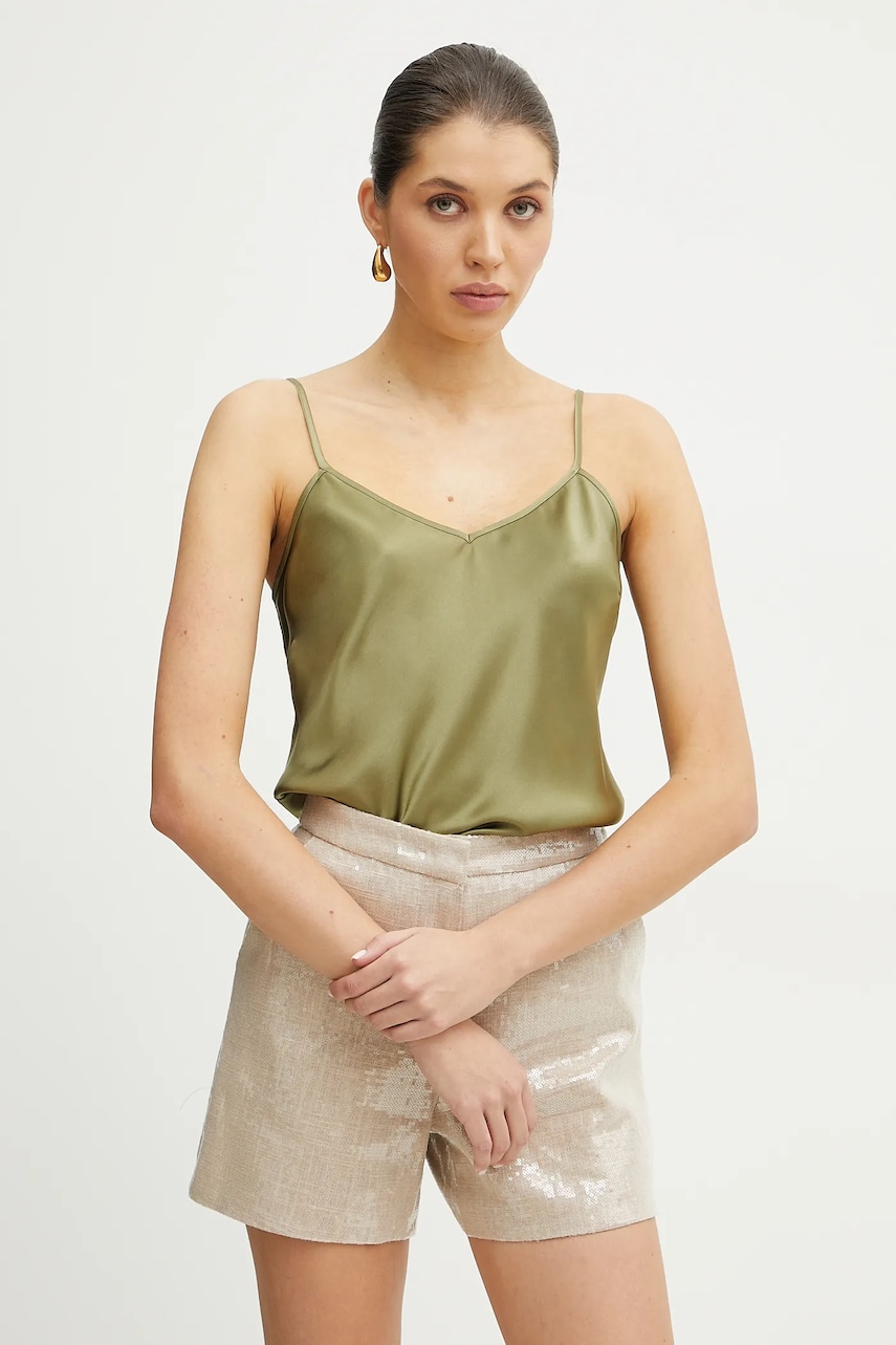 Silvian Heach bluza CIUBARA femei, culoarea verde, neted, GPP25171TO Silvian Heach bluza CIUBARA femei, culoarea verde, neted, GPP25171TO