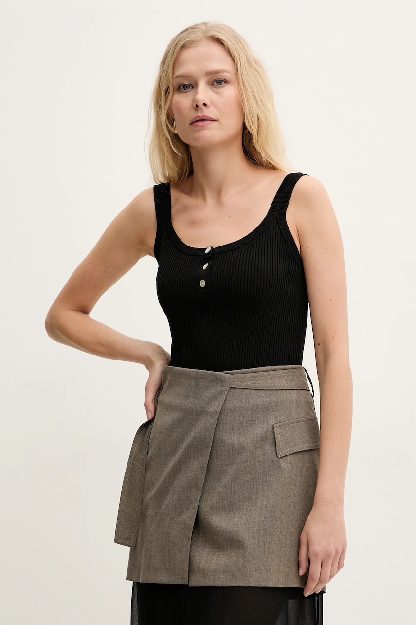 Silvian Heach top ZAUKA femei, culoarea negru, GPP25035TO Silvian Heach top ZAUKA femei, culoarea negru, GPP25035TO