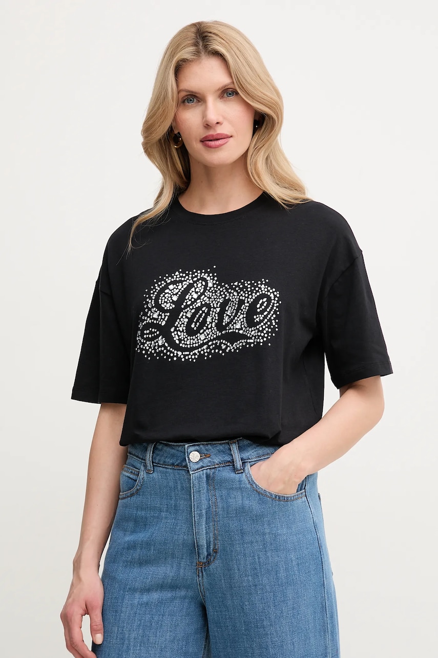 Silvian Heach tricou INAMIS femei, culoarea negru, GPP25431TS