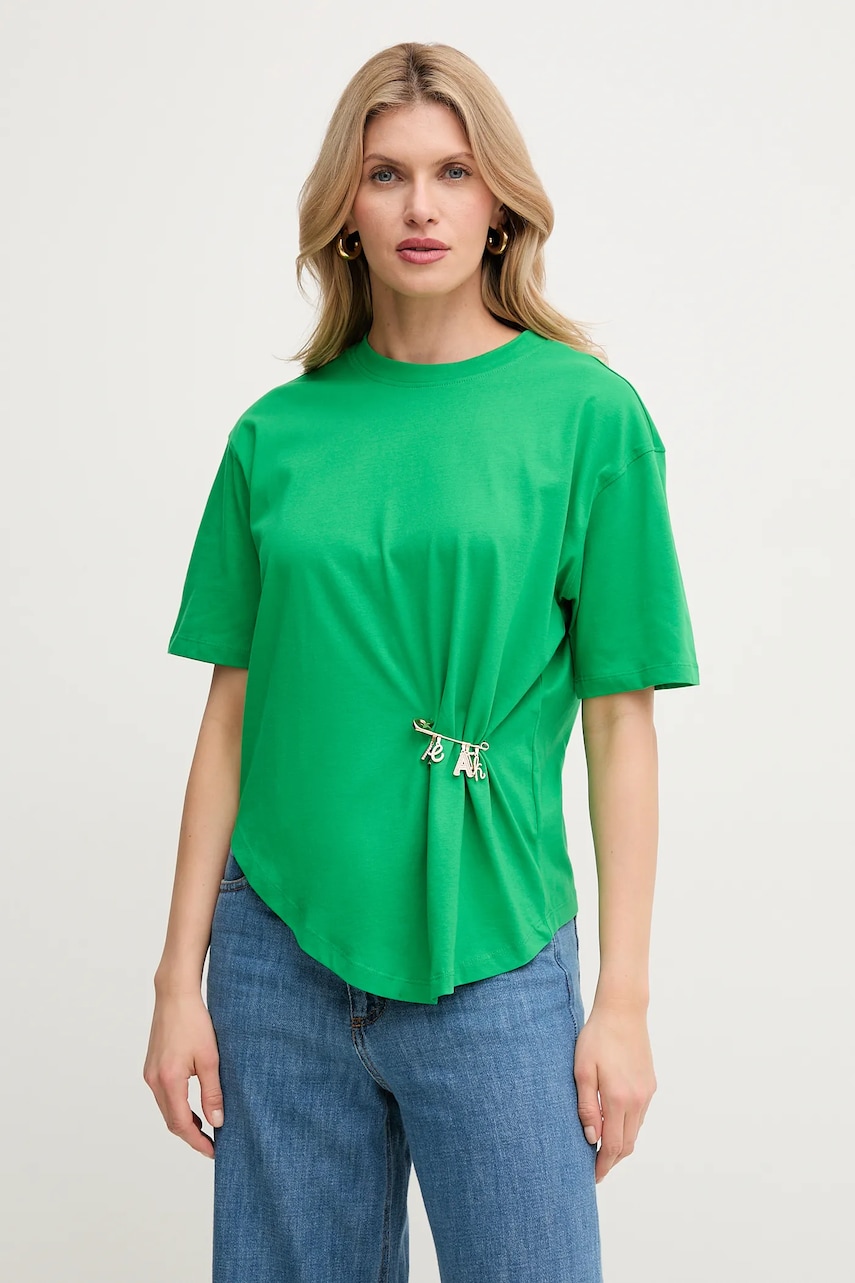 Silvian Heach tricou din bumbac SILKE femei, culoarea verde, GPP25097TS