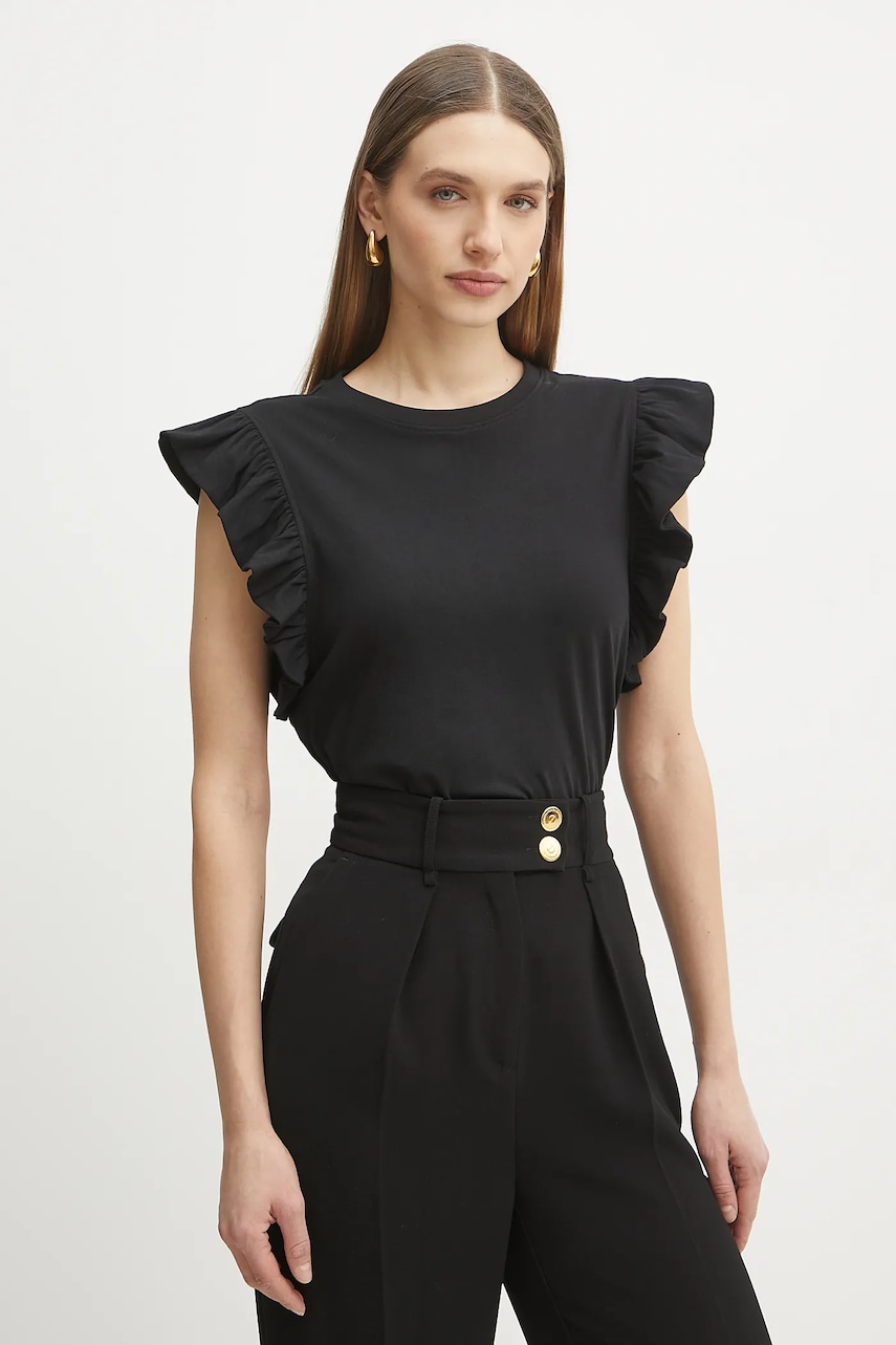 Silvian Heach tricou din bumbac BEYE femei, culoarea negru, GPP25186TS