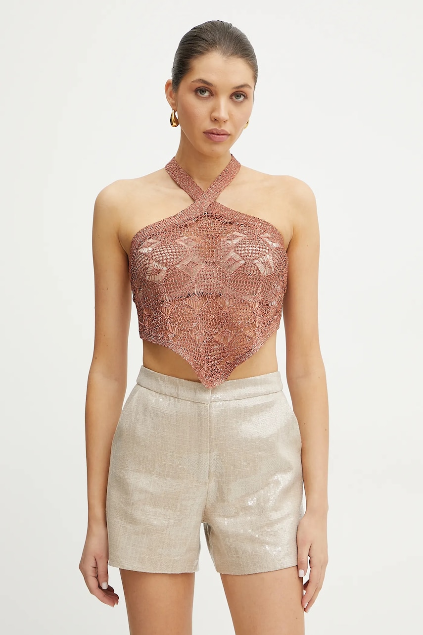 Silvian Heach bluza OROM femei, culoarea portocaliu, neted, CVP25027TO