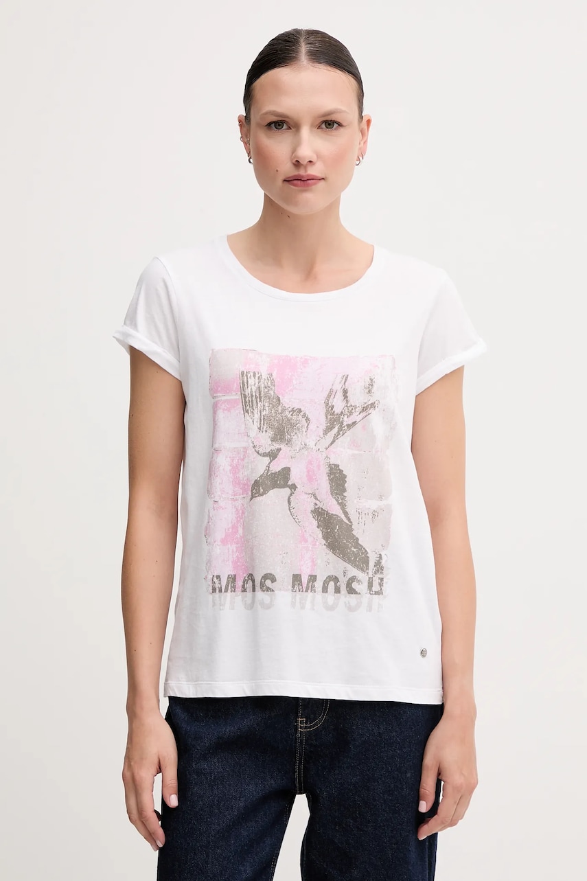 Mos Mosh tricou din bumbac femei, culoarea alb, 168410 Mos Mosh tricou din bumbac femei, culoarea alb, 168410