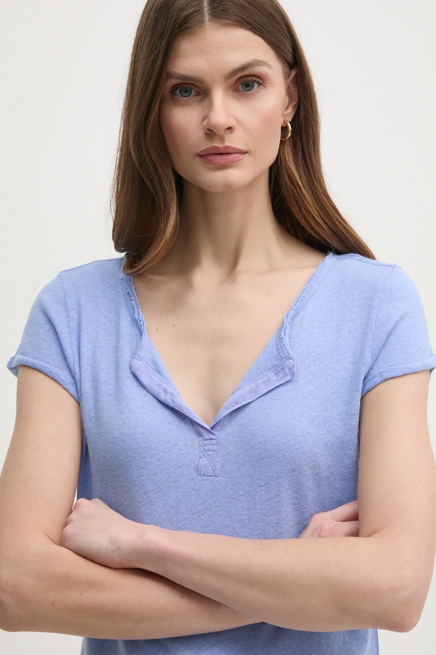 Λευκό μπλουζάκι Mos Mosh χρώμα: μπλε, 117440 φωτογραφία