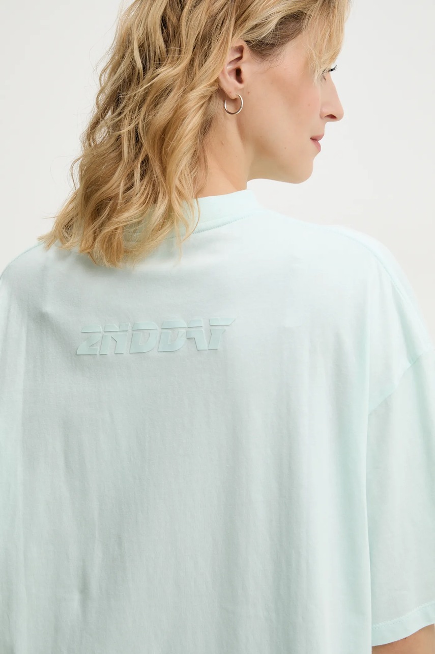 Βαμβακερό μπλουζάκι 2NDDAY Arale TT γυναικείο, χρώμα: τιρκουάζ, 2252245310 φωτογραφία