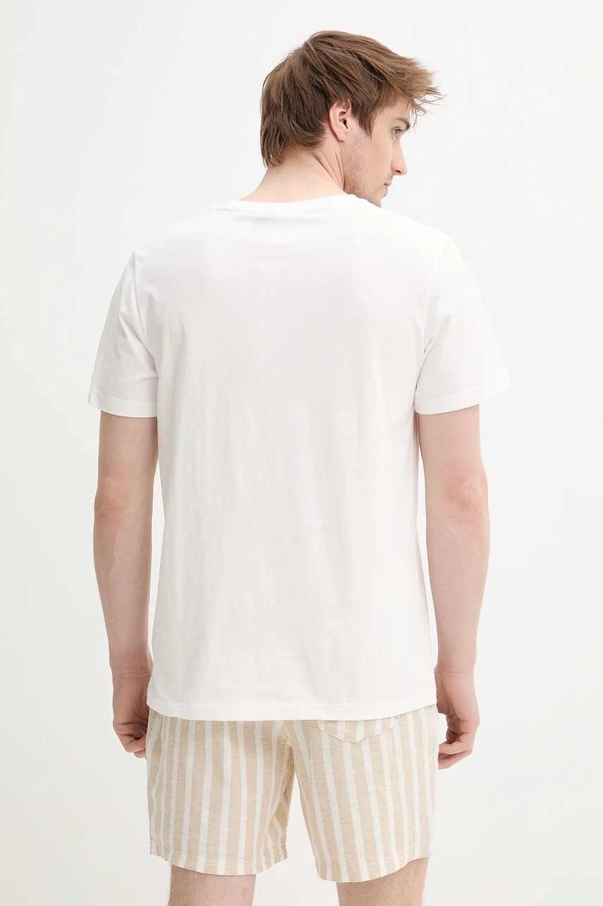 Βαμβακερό μπλουζάκι Solid PAVISH ανδρικό, χρώμα: άσπρο, 21108603 114201 φωτογραφία