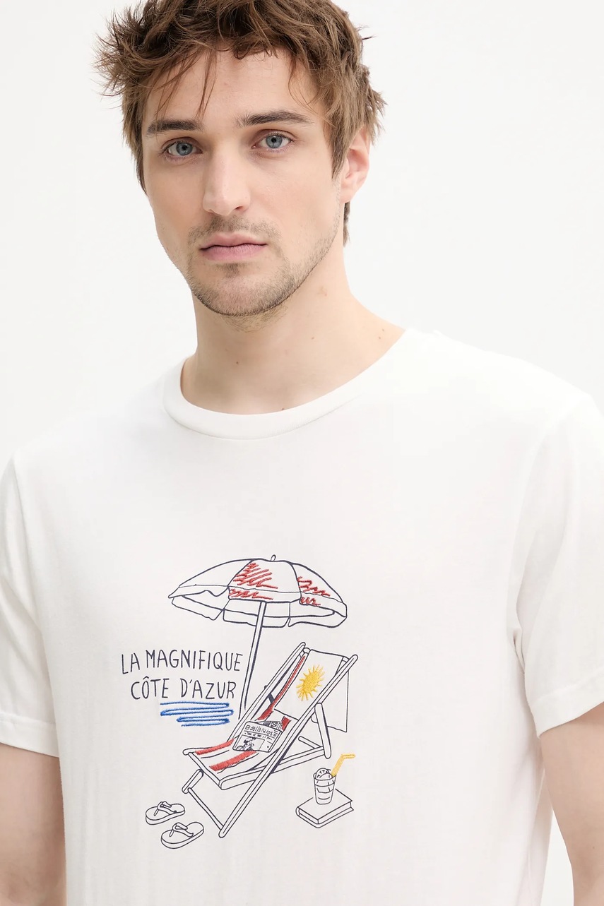 Βαμβακερό μπλουζάκι Solid PAVISH ανδρικό, χρώμα: άσπρο, 21108603 114201 φωτογραφία