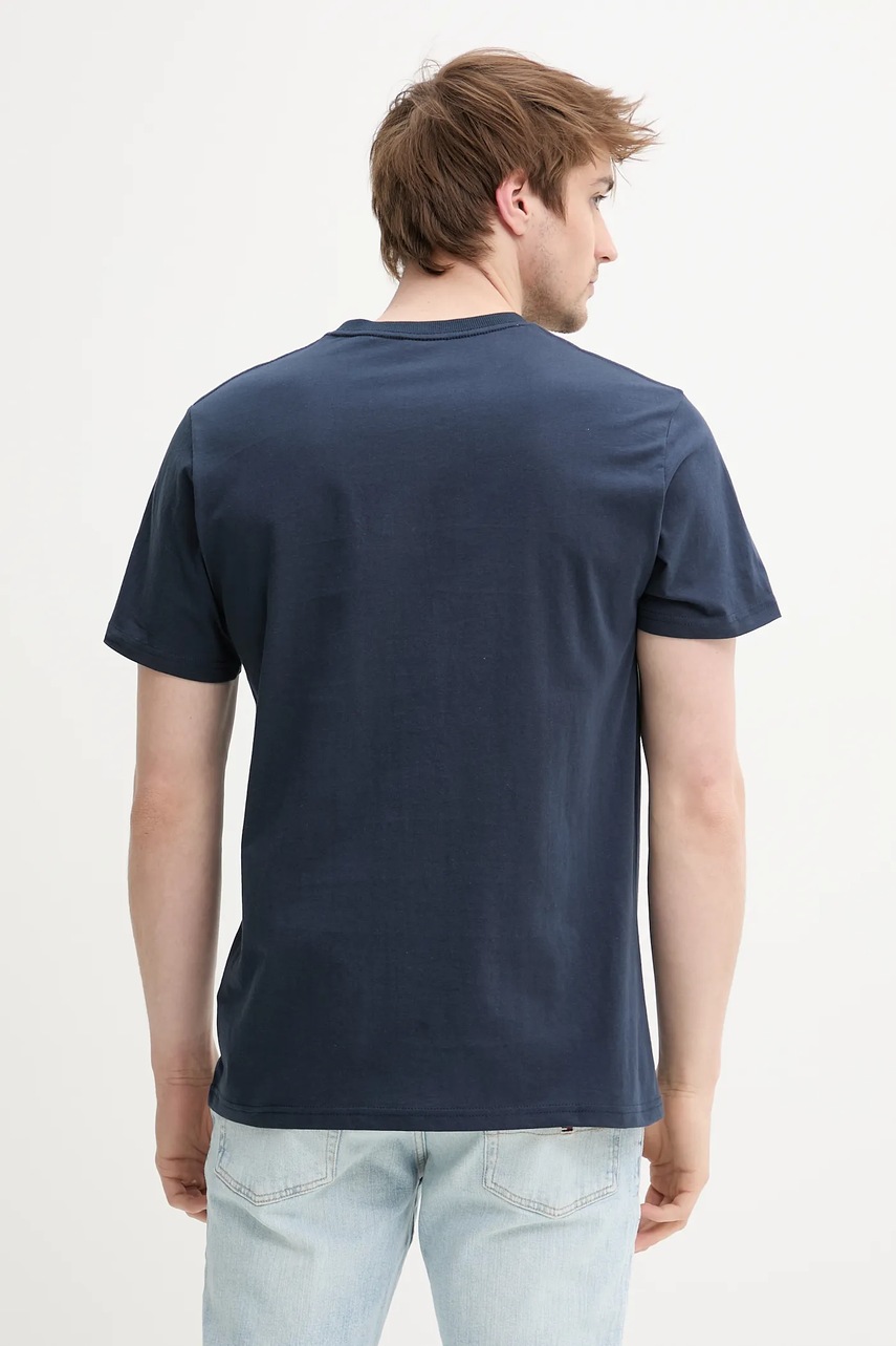 Βαμβακερό μπλουζάκι Solid PEDRO ανδρικό, χρώμα: ναυτικό μπλε, 21108606 194010 φωτογραφία