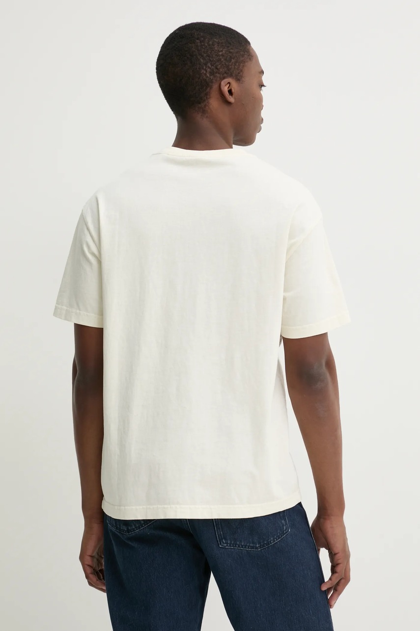 Βαμβακερό μπλουζάκι Solid ORVAL ανδρικό, χρώμα: μπεζ, 21108505.114201 φωτογραφία