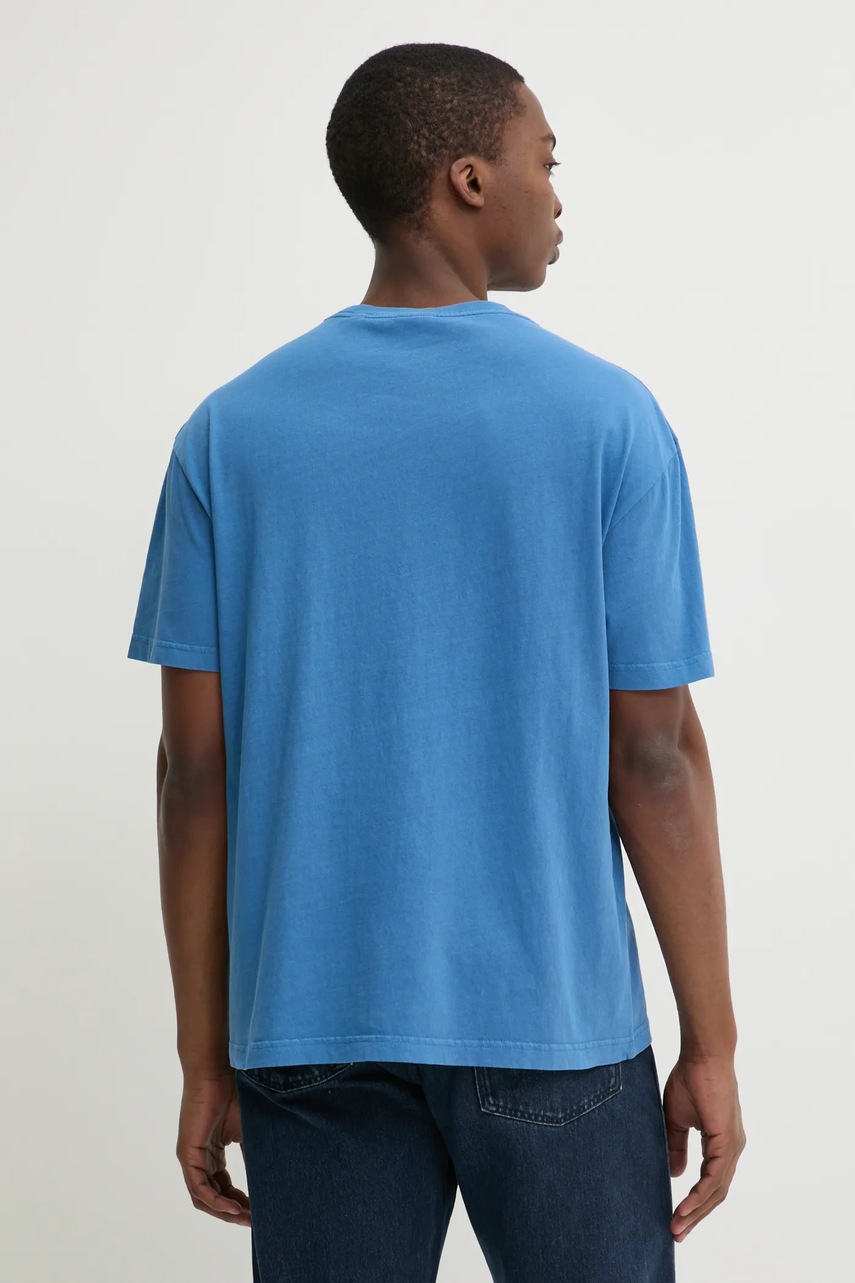 Βαμβακερό μπλουζάκι Solid ORVAL ανδρικό, χρώμα: μοβ, 21108505.184041 φωτογραφία