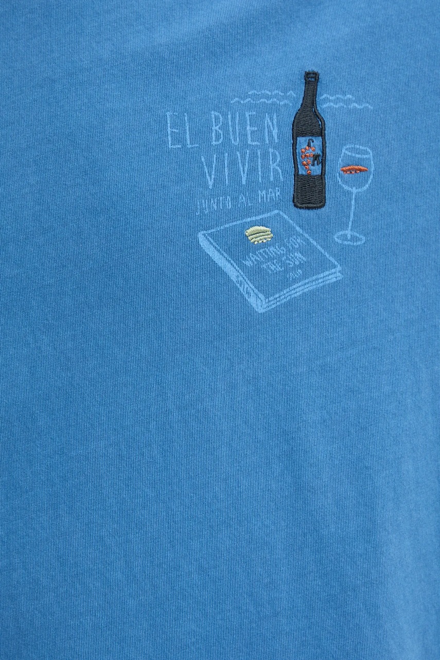 Βαμβακερό μπλουζάκι Solid ORVAL ανδρικό, χρώμα: μοβ, 21108505.184041 φωτογραφία