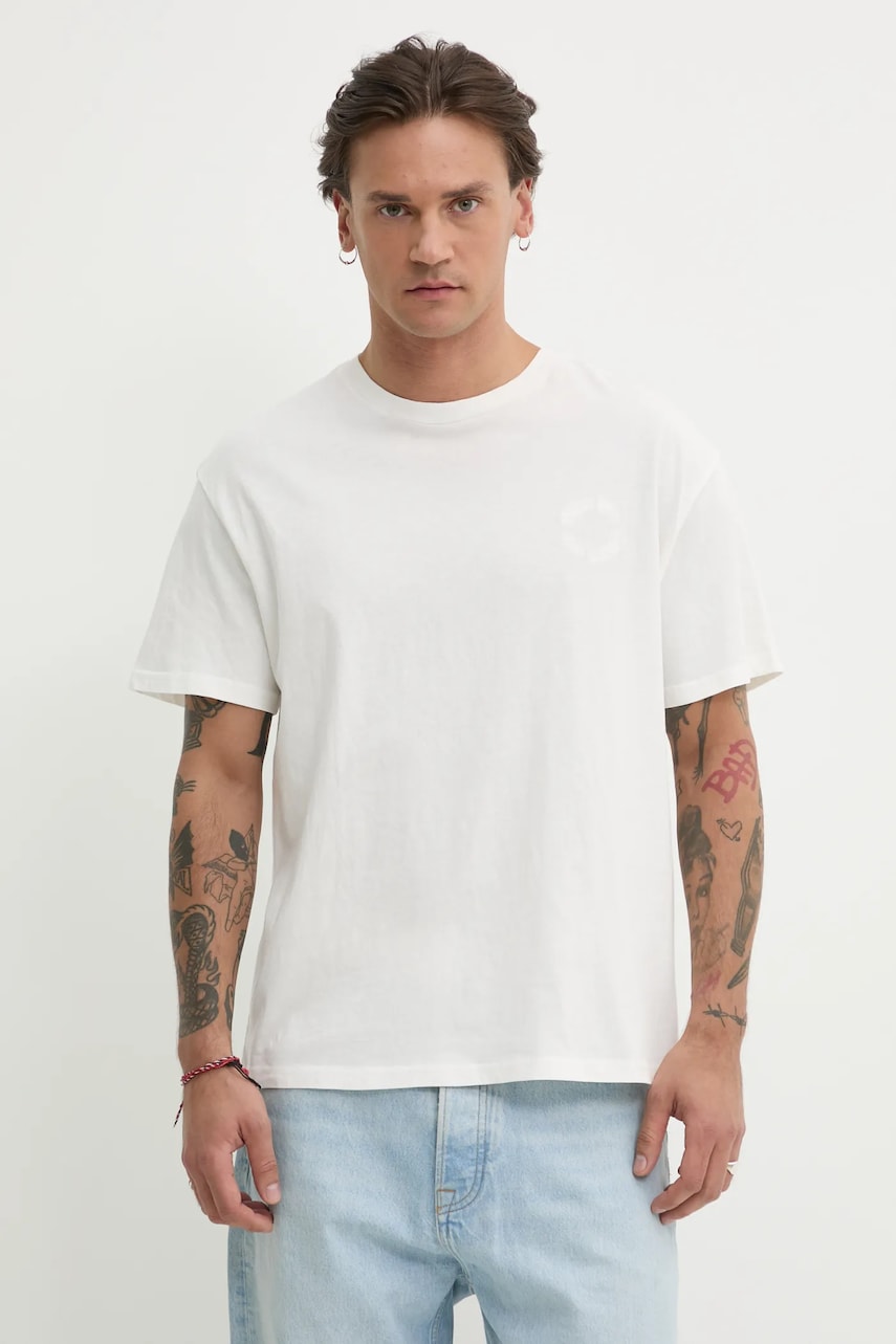 Solid tricou din bumbac ORRICK barbati, culoarea alb, cu imprimeu, 21108512.114201 Solid tricou din bumbac ORRICK barbati, culoarea alb, cu imprimeu, 21108512.114201