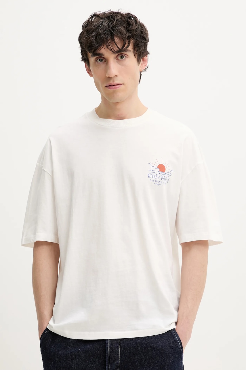 Solid tricou din bumbac OSRICK barbati, culoarea alb, cu imprimeu, 21108553.114201 Solid tricou din bumbac OSRICK barbati, culoarea alb, cu imprimeu, 21108553.114201