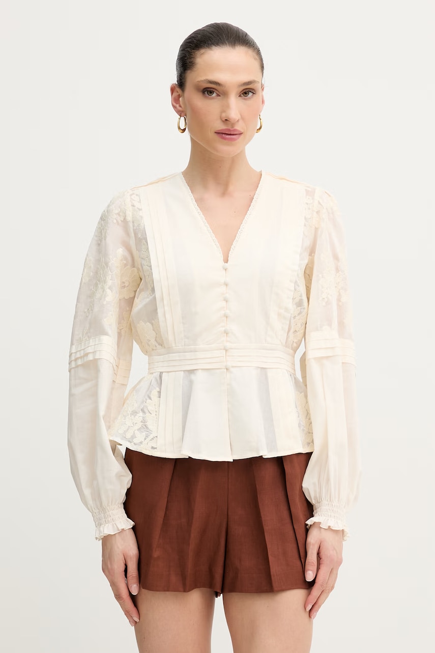 Silvian Heach Bluză tip cămașă de damă bumbac AGRIN