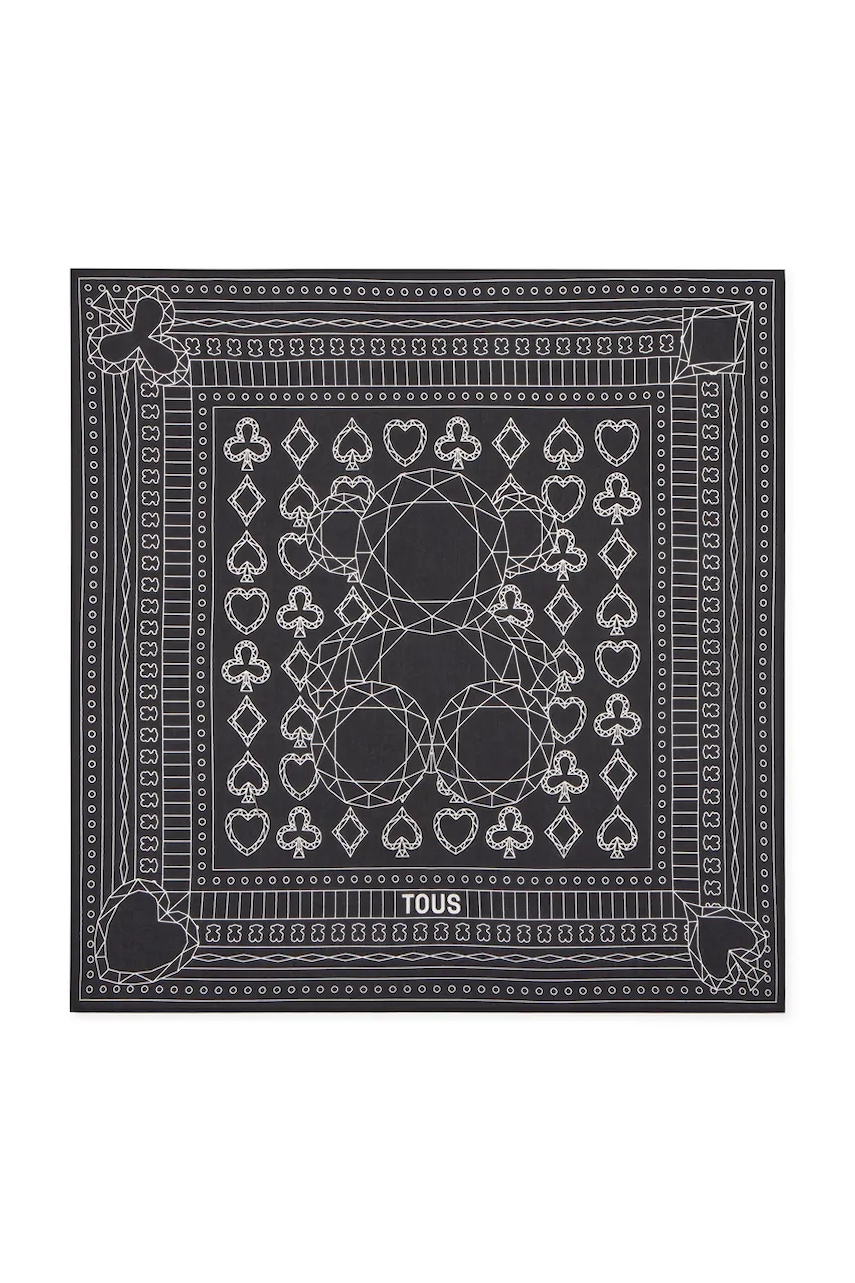 Tous eșarfă culoarea negru, cu imprimeu, 2002202633