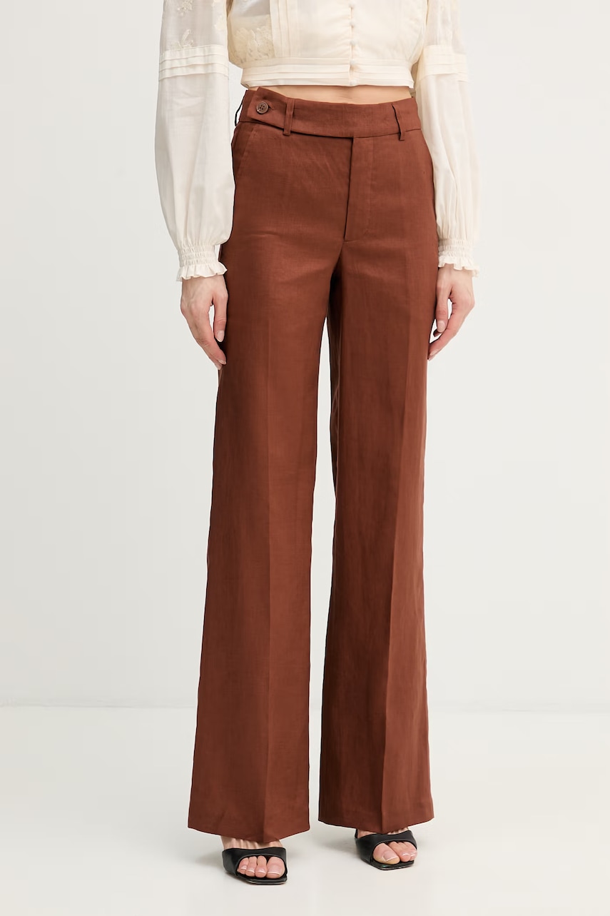 Silvian Heach Παντελόνι ίσιο γυναικείο λινό PLIMPI